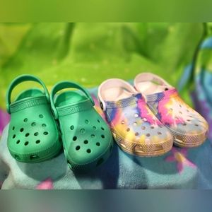2 pairs Little Kids Crocs Sz 11